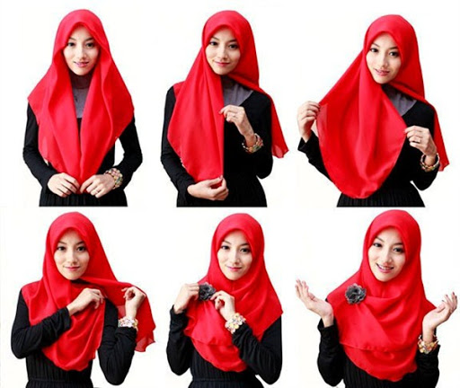 hijab tutorial segi empat simple
